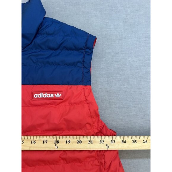 Adidas Puffer Vest Jacket Men's XL Red Zip Tri-Foil Pocketed Insulated Adult - Picture 9 of 11